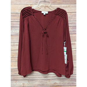 Cici wine long sleeve top. Size M. RS 97